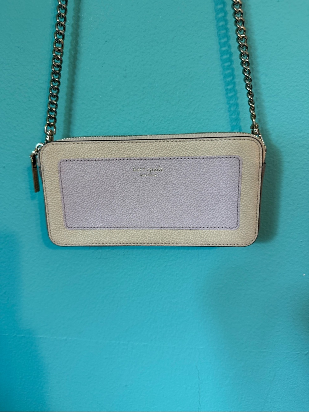 NWOT Kate Spade Margaux Double Zip Lavender/White Color Block Mini Crossbody